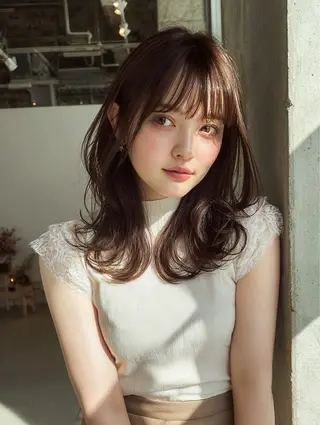 セミロング カラー 似合わせ美髪ヘア✨ 天王寺．阿倍野🌈のヘアスタイル