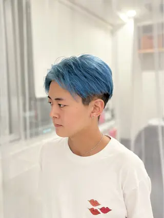 カラー メンズ GaKu/ハイトーン /ブリーチ/ブロンドのヘアスタイル