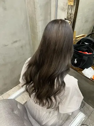 ロング カラー 艶髪/ハイトーン/ ヘアセット/モエノのヘアスタイル