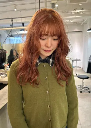 セミロング じゅわっと暖色カラー 🍊Moemiのヘアスタイル