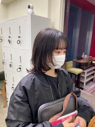 ミディアム パーマ ヘアアレンジ ウルフ/レイヤー /髪質改善　ナユタのヘアスタイル