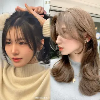 ロング カラー 心斎橋/縮毛矯正 /ブリーなしWカラーのヘアスタイル