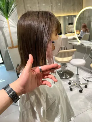 ミディアム 福岡縮毛矯正✨️ ストレート 向井和輝のヘアスタイル