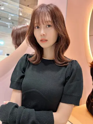 ミディアム カラー ヘアアレンジ 🔶似合わせセンター パート/ヤス🔶のヘアスタイル