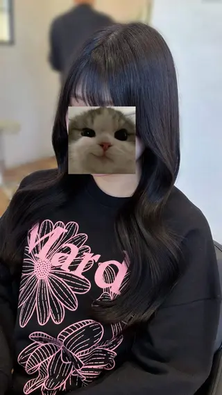 ロング こもも/ワンホン/ 韓国/髪質改善のヘアスタイル