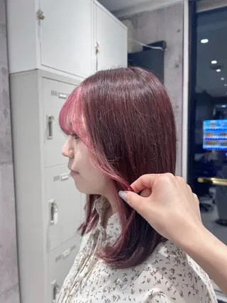 ミディアム カラー ヘアアレンジ 💕ブリーチ/ヘアメ 🎀YUUKAのヘアスタイル