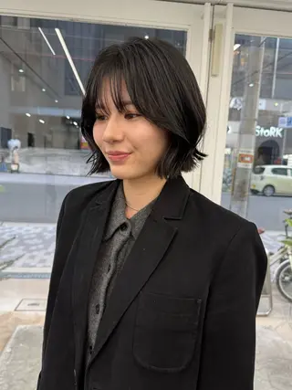 ショート AHNKISM所属・トレンド🌷 ボブ　パーマ🩰のヘアスタイル