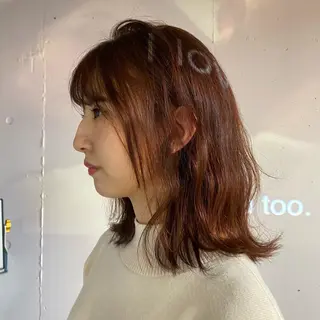 ミディアム Aust hair Stella新宿所属・Yuki☺︎パーマ レイヤーカットのヘアスタイル