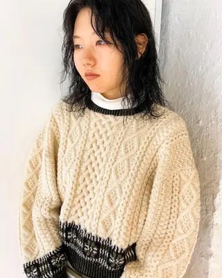 セミロング カラー パーマ ヘアアレンジ メンズ キッズ ネイル マツエク・マツパ アイブロウ パーマスタイル🔅 sayacaのヘアスタイル