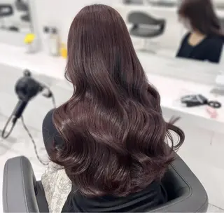 ロング 韓国ヘア/ブリーチ無 しWカラー/オリーブのヘアスタイル