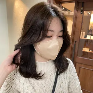セミロング カラー ヘアアレンジ maoブリーチ無し 似合わせカラーのヘアスタイル