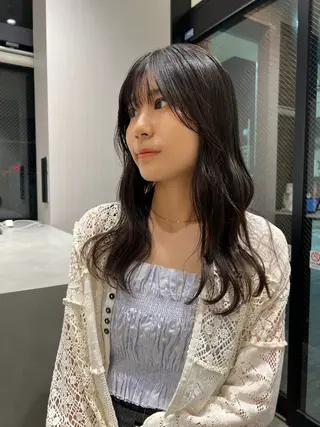 セミロング カラー SALOWIN熊本 yuseiのヘアスタイル