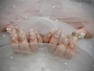 ネイル I-nailロング /ワンホン/キラキラのネイルデザイン