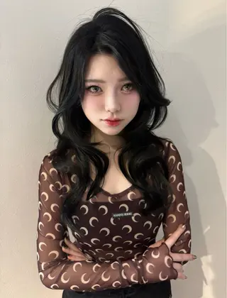 ロング VEYY.nagoya所属・みゅう／韓国：網紅： トレンドヘアのヘアスタイル