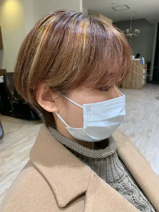 ショート カラー ヘアアレンジ 髪質改善&Spa fee南越谷2号店所属・髪質改善/南越谷/ 山岸彩夏のヘアスタイル