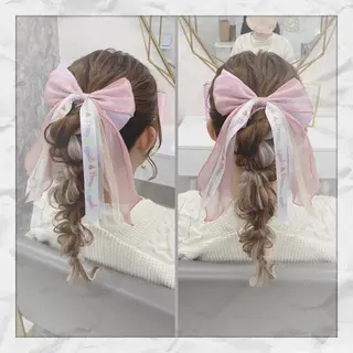 セミロング ヘアアレンジ ヘアセット/着付け 𓇼 松本 夏美𓇼のヘアスタイル