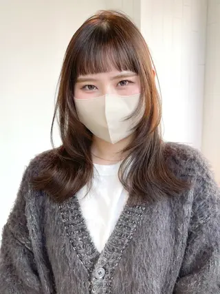 ミディアム カラー パーマ ヘアアレンジ ITby ALBUM 北千住店のヘアスタイル