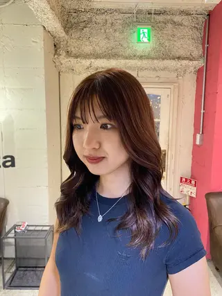 セミロング カラー 縮毛矯正 /艶カラー risako🫧のヘアスタイル