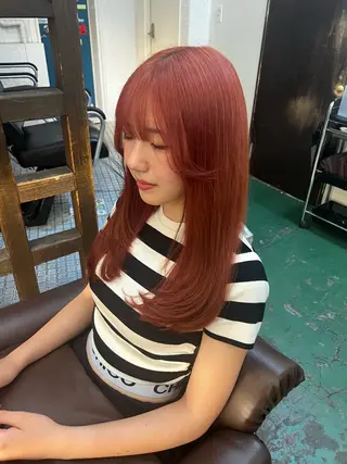 ロング カラー 透明感/血色カラー/ 似合せレイヤー/ゆいのヘアスタイル