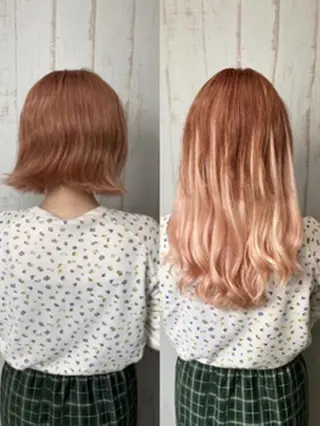 ロング カラー ヘアアレンジ チビ編み込みエクステ シールEXどぅ〜すのヘアスタイル