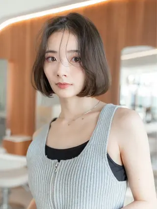 ミディアム カラー 渋谷/レイヤーボブ・ 韓国ボブ特化/楓のヘアスタイル