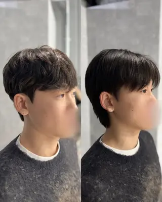 ショート パーマ メンズ 韓国メンズヘア/ ダウンパーマ/歩夢のヘアスタイル