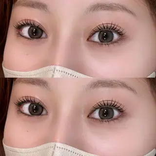 マツエク・マツパ レイヤー/顔周り/透 明感カラー/うる艶のヘアスタイル