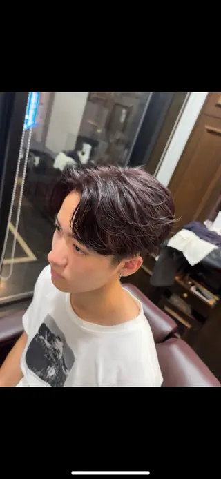 ミディアム カラー メンズ HIRO GINZA barber shop 横浜店所属・ヒロ銀座　無料 フェード　細内のヘアスタイル