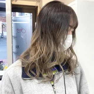 ミディアム カラー ヘアアレンジ ハイトーン/美髪矯正 🍃大江拓実のヘアスタイル