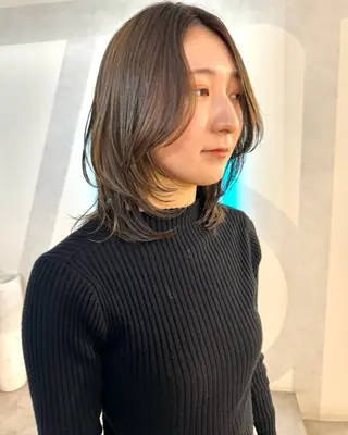 ミディアム カラー 顔周りカット/透明感 カラー✂️MEIのヘアスタイル