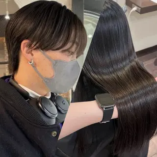 セミロング メンズ 酸性ストレート 🤍🎀honokaのヘアスタイル