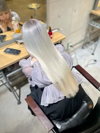 ロング ヘアアレンジ キッズ 艶髪/ハイトーン /masami🩵のヘアスタイル