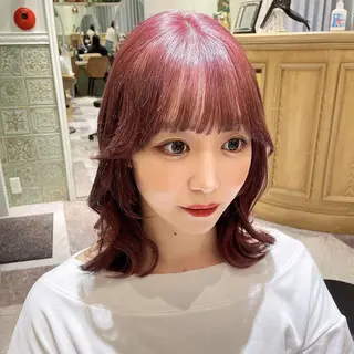 セミロング カラー 木屋元一/透明感 /前髪/韓国ヘアのヘアスタイル