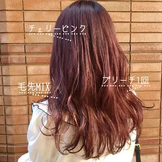 セミロング カラー RUKA 美容院×ネイリストのヘアスタイル