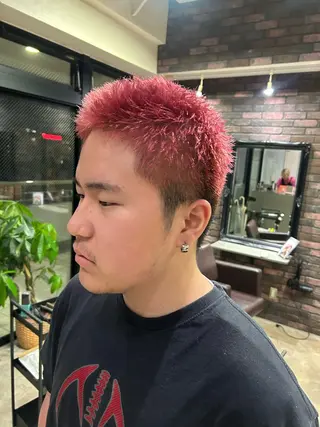 カラー メンズ 髪質改善×ハイトーン レイヤー天神美容室のヘアスタイル