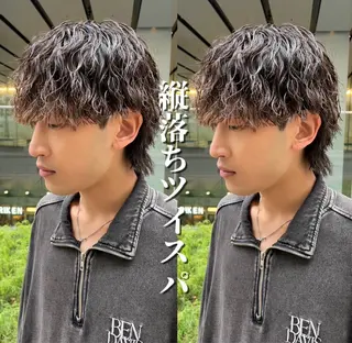 ショート カラー パーマ ヘアアレンジ メンズ 亀井隆汰/メンズ専門 パーマ特化美容師のヘアスタイル