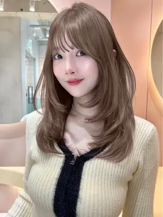 セミロング カラー ヘアアレンジ 大宮‎🩵縮毛矯正 髪質改善 佐藤 和のヘアスタイル