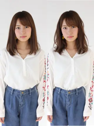 セミロング 河野 薫のヘアスタイル