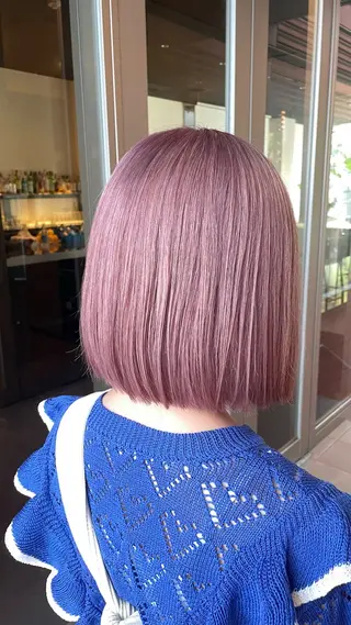 ショート カラー ブリーチ/髪質改善/ ハイトーン/暖色のヘアスタイル