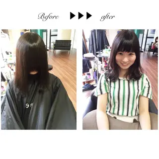 ミディアム セミロング ロング カラー パーマ ヘアアレンジ 成松 勇治のヘアスタイル