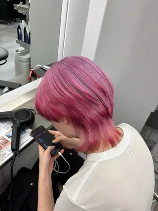 ミディアム カラー 名古屋／デザイン／ ブリーチ/松井亮磨のヘアスタイル