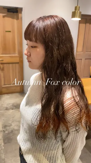 ロング カラー パーマ 門間 ユリのヘアスタイル