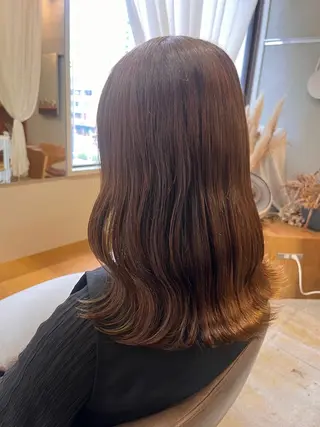 セミロング カラー 暖色カラー／ ヘアセット🌛櫻井舞のヘアスタイル