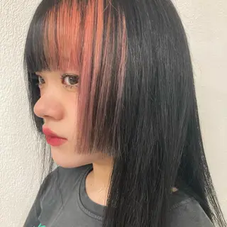 セミロング カラー ウルフレイヤー エクステ/kokiのヘアスタイル