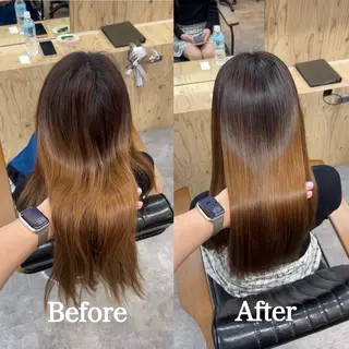 ロング 岩田一駿/ 縮毛矯正 /透明感カラーのヘアスタイル