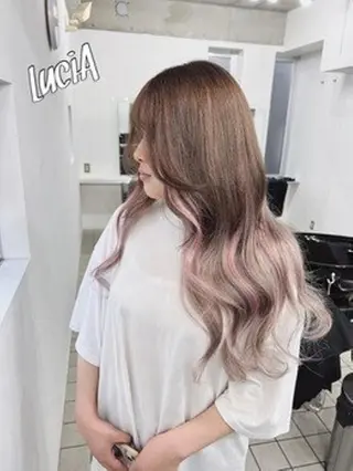 ロング カラー ヘアアレンジ エクステ LuciA\5900のヘアスタイル