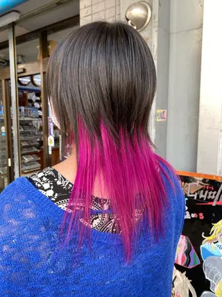 ミディアム ゆぴ☾‪/推しカラー /ハイトーンのヘアスタイル