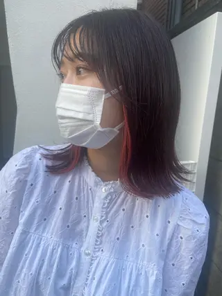 ミディアム カラー satsuki 暖色・ブラウンカラーのヘアスタイル