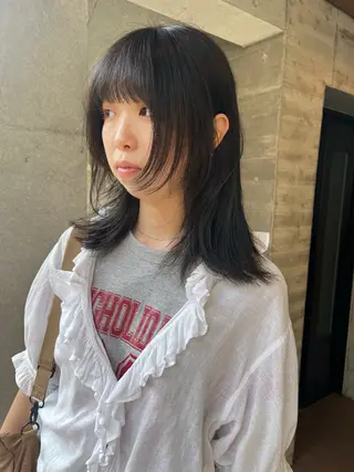 ミディアム カラー 暖色/パーマ 🌼クニトウメイのヘアスタイル