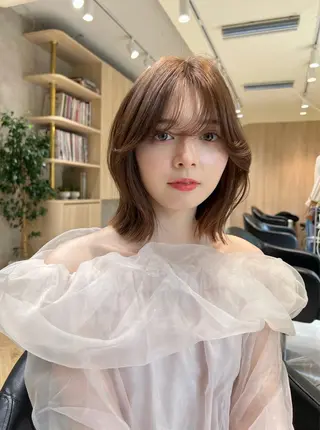 ミディアム カラー ヘアアレンジ 🩷🤍 NAMI🤍🩷のヘアスタイル